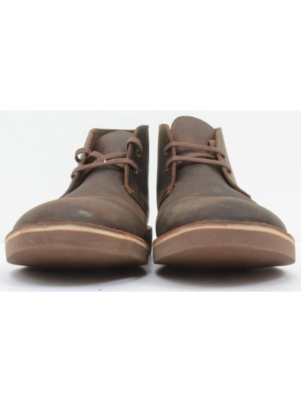 NEW Clarks Shepton Mens 10.5 WIDE Leather Lace-Up Comfort Chukka Boot Preppy - Picture 8 of 11